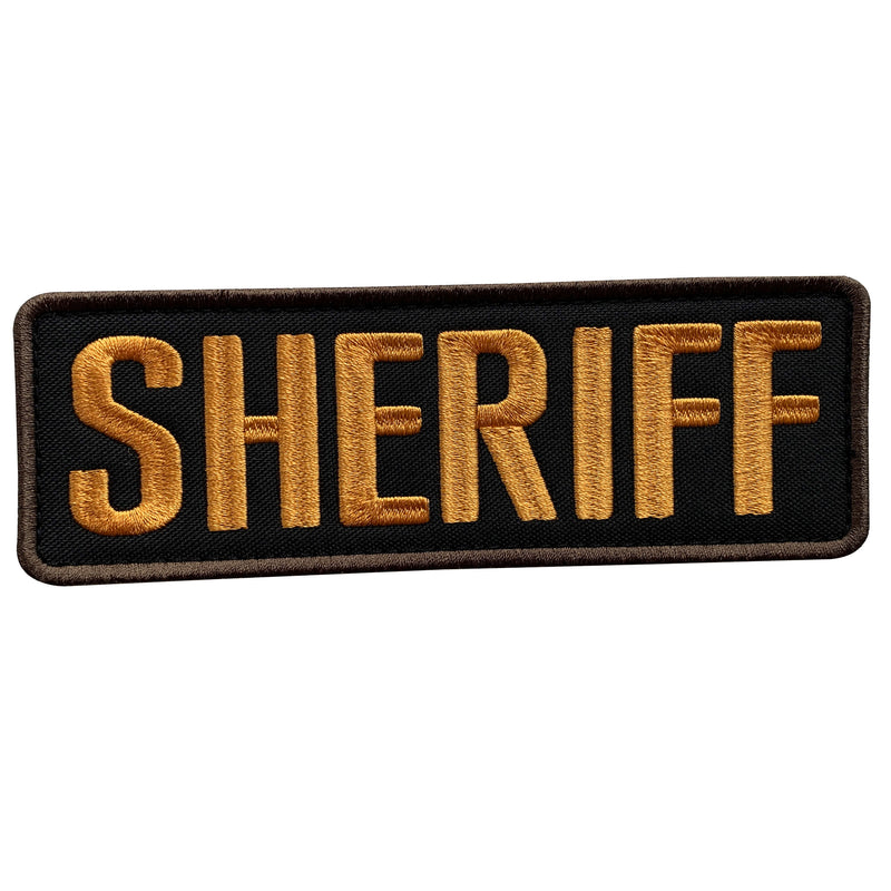 Load image into Gallery viewer, uuKen 6x2 inches Big Medium Embroidered County Deputy Sheriff Patch Embroidery Cloth Fabric 2x6 inch for Sheriff Officer Department Tactical Vest Jacket Uniform Clothing Plate Carrier Back Panel
