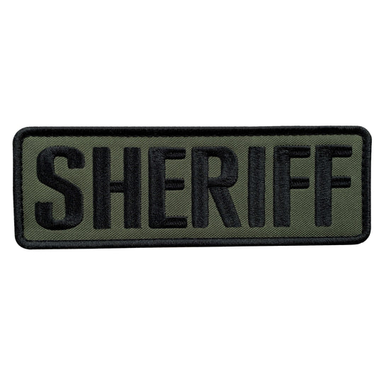 uuKen 6x2 inches Big Medium Embroidered County Deputy Sheriff Patch Embroidery Cloth Fabric 2x6 inch for Sheriff Officer Department Tactical Vest Jacket Uniform Clothing Plate Carrier Back Panel