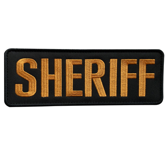 uuKen 8.5x3 inches Large Embroidered Sheriff Patch Embroidery Fabric 3.5x8 inch for Law Enforcement Police Sheriff Officer Department Tactical Vest Jacket Uniform Clothing Plate Carrier Back Panel