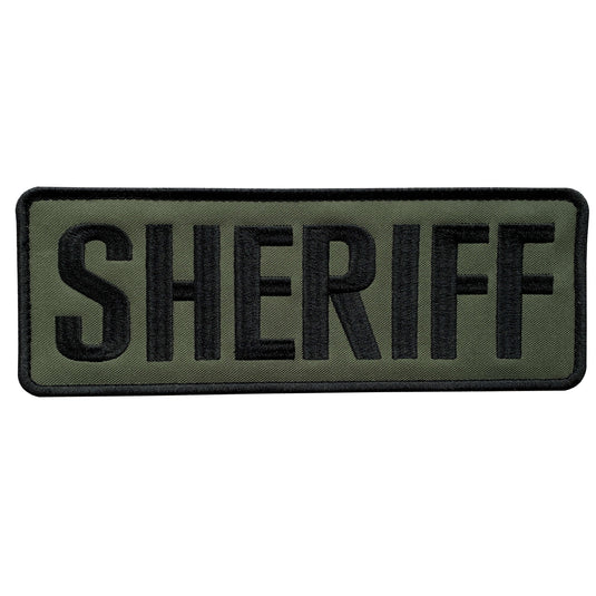 uuKen 8.5x3 inches Large Embroidered Sheriff Patch Embroidery Fabric 3.5x8 inch for Law Enforcement Police Sheriff Officer Department Tactical Vest Jacket Uniform Clothing Plate Carrier Back Panel