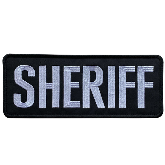 10X3 Inch Large Embroidery Cloth Fabric Sheriff Patch Black and White for  Law Enforcement Police Tactical Vest Jacket Uniform Plate Carrier Back  Panel