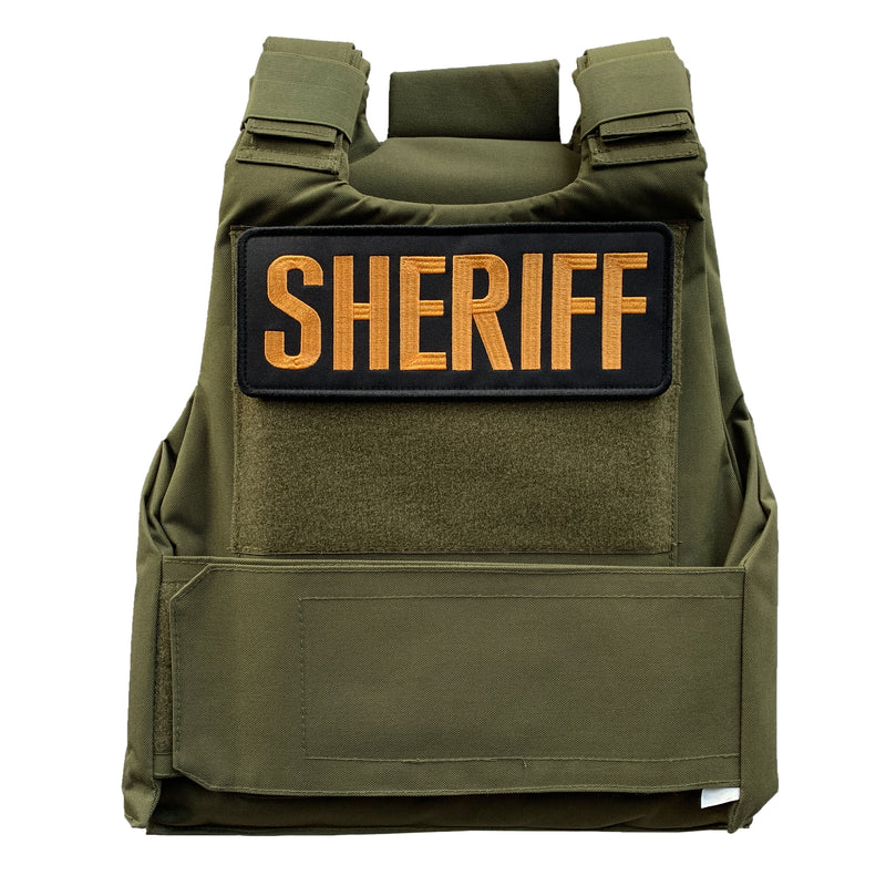 Load image into Gallery viewer, uuKen 10x4 inches Large Embroidery County Deputy Sheriff Dept Patch Embroidery Cloth Fabric 4x10 inch for Law Enforcement Police Sheriff Officer Department Tactical Vest Jacket Uniform Clothing Plate Carrier Back Panel

