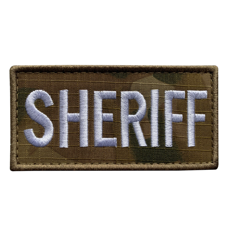 Load image into Gallery viewer, uuKen 4x2 inches Small Embroidered County Deputy Sheriff Patch Embroidery Cloth Fabric 2x4 inch for Sheriff Officer Department Tactical Vest Arm Shoulder Jacket Uniform Clothing Plate Carrier
