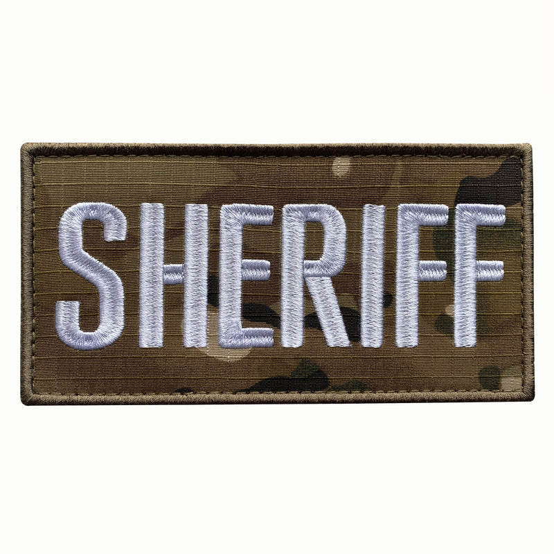 Load image into Gallery viewer, uuKen 6x3 inches Big  Medium Embroidery County Deputy Sheriff Officer Patch Embroidery Cloth Fabric 3x6 inch for Sheriff Dept Department Tactical Vest Jacket Uniform Clothing Plate Carrier Back Panel
