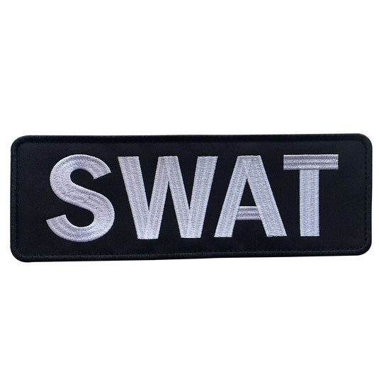 uuKen Black and White SWAT Operator Team Embroidered Morale Patches Embroidery Hook Back for Officer Guard Uniforms Vests Jacket Plate Carrier Hat