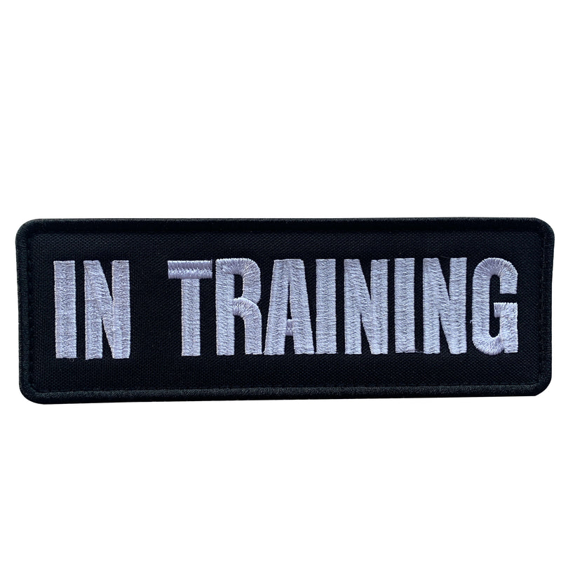 Load image into Gallery viewer, uuKen 6x2 inches Embroidery Military Service Dog In Training Morale Patch 2x6 inch Hook Backing for Tactical K9 Vest Training Dog Collar Harness Leash
