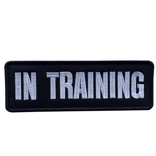 uuKen 6x2 inches Embroidery Military Service Dog In Training Morale Patch 2x6 inch Hook Backing for Tactical K9 Vest Training Dog Collar Harness Leash