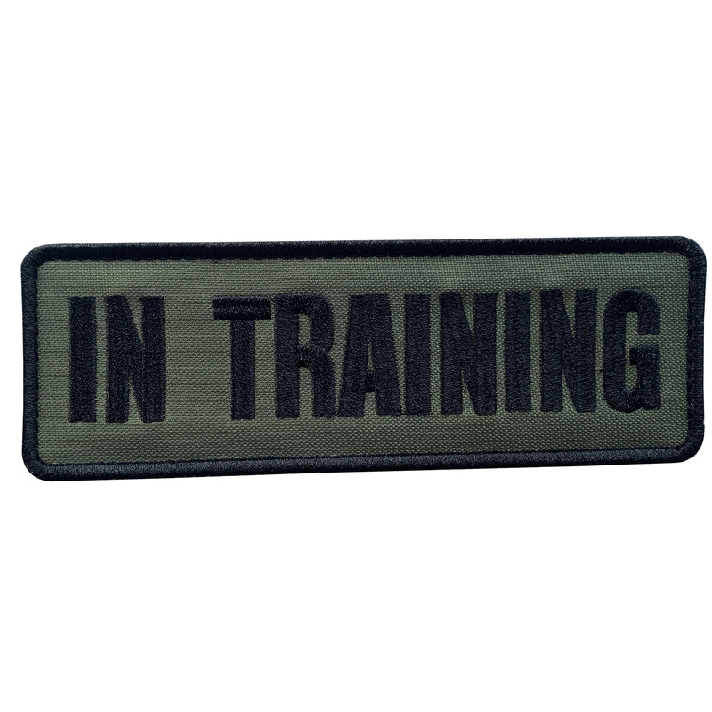 Load image into Gallery viewer, uuKen 6x2 inches Embroidery Military Service Dog In Training Morale Patch 2x6 inch Hook Backing for Tactical K9 Vest Training Dog Collar Harness Leash
