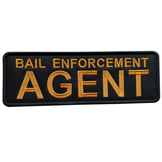 uuKen Embroidery Bail Enforcement Agent Patches with Hook Fastener Back for Tactical Morale Vest Security Plate Carrier Clothing Uniforms