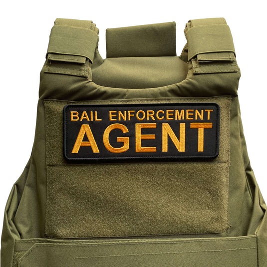 uuKen Embroidery Bail Enforcement Agent Patches with Hook Fastener Back for Tactical Morale Vest Security Plate Carrier Clothing Uniforms