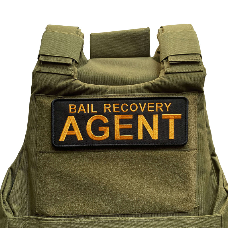 Load image into Gallery viewer, uuKen Embroidered Bail Recovery Agent Patch with Hook Backing for Enforcement Federal Special Division Agent Tactical Vest Plate Carrier Back Panel
