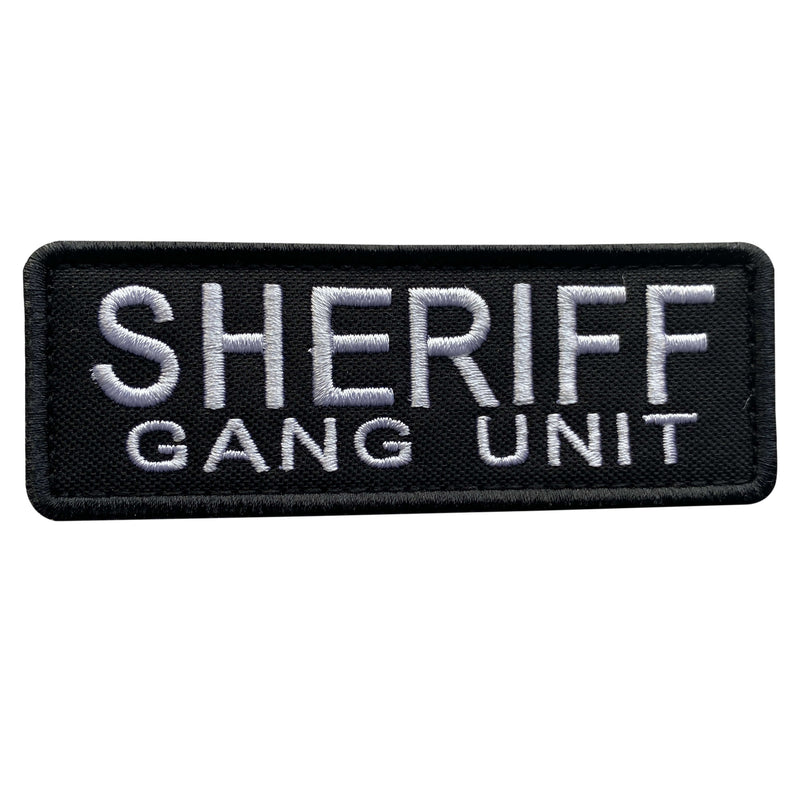 Load image into Gallery viewer, uuKen Small 4x1.4 inches Embroidered Sheriff Gang Unit Patch for Tactical Vest Plate Carrier Law Enforcement Vest Back Panel
