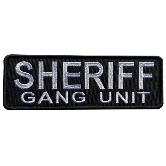 uuKen Big 6x2 inches Embroidery Sheriff Gang Unit Morale Patch 2x6 inch for Tactical Vest Plate Carrier Law Enforcement Vest Back Panel