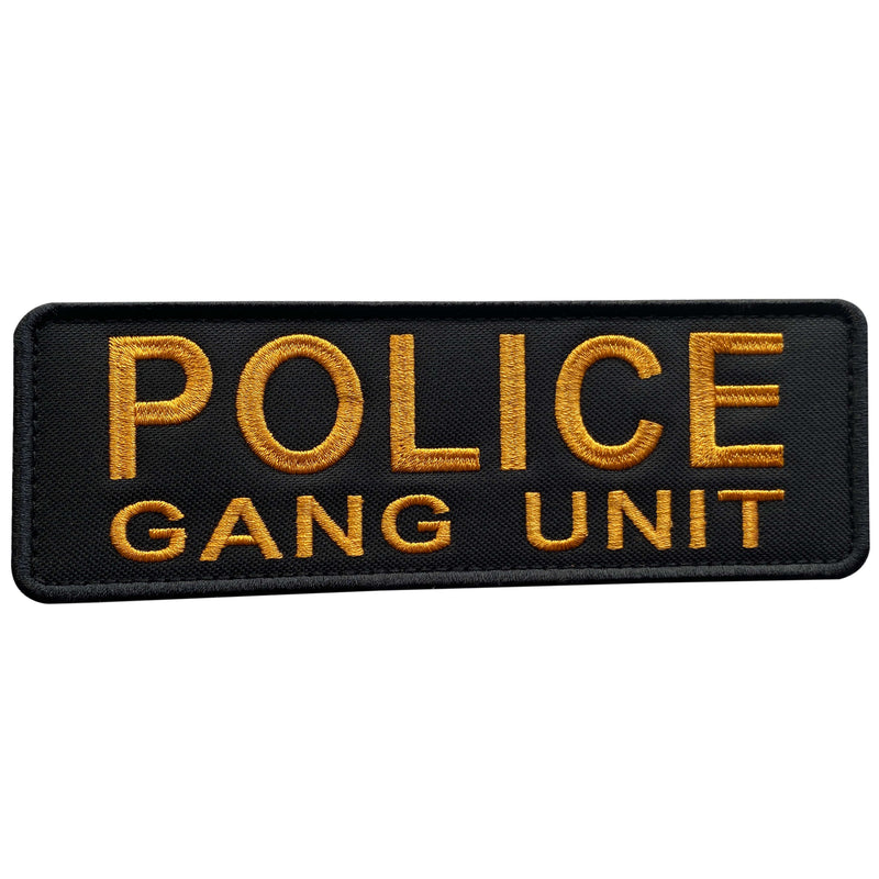 Load image into Gallery viewer, uuKen 6x2 inches Big Embroidered Police Gang Unit Patch SWAT for Tactical Vest Plate Carrier Uniforms Clothing VendoruuKen
