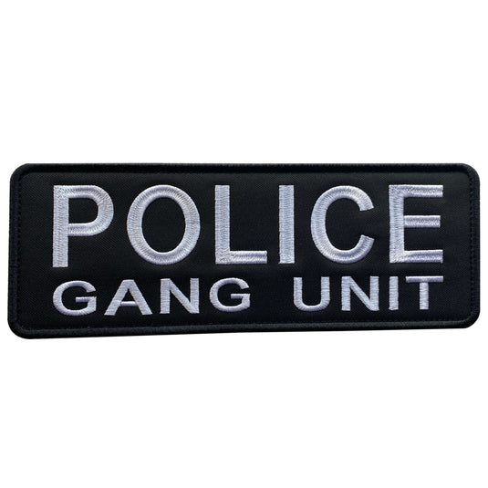 uuKen 8.5x3 inches Large Embroidery Police Gang Unit Patch SWAT for Tactical Vest Plate Carrier Uniforms Clothing
