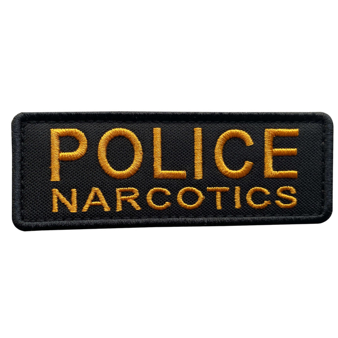 uuKen 4x1.4 inch Embroidery Small Police Narcotics Unit Patches Hook Backing for Plate Carrier Enforcement Clothing Uniforms Tactical Vest Back Panel