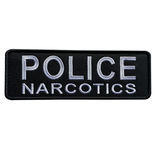 Police Back Patch, Embroidered, Gold/Black, 10 x 4 - Patch Supply