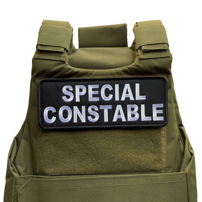 uuKen 10x4 inches Large Embroidery Special Constable Police Officer Patch Hook and Loop for Tactical Vest Plate Carrier Back Panel