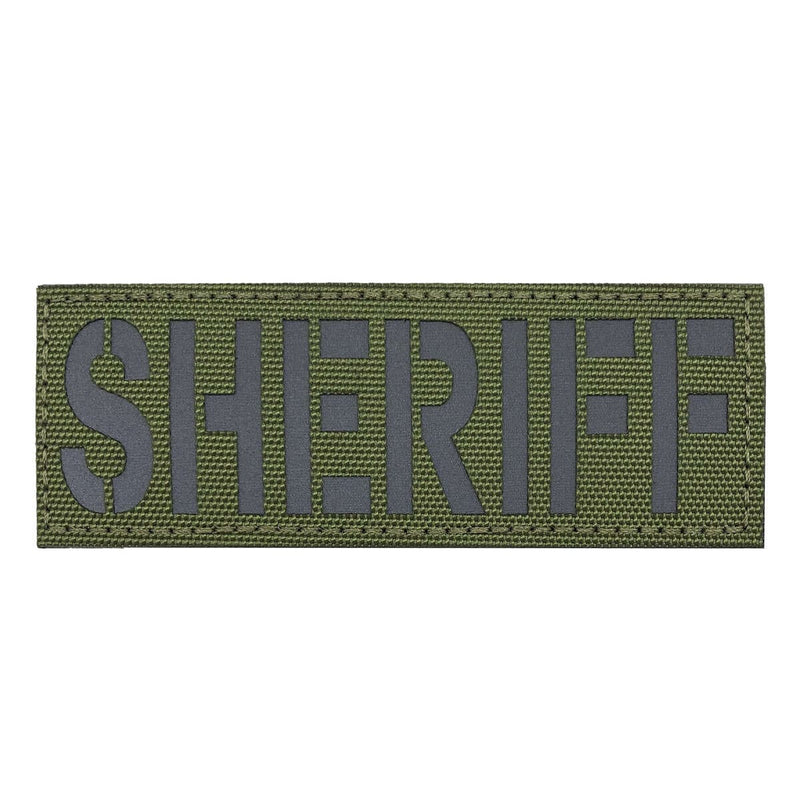Load image into Gallery viewer, uuKen 4x1.4 inches Reflective Laser Cut Sheriff Department Officer Patch for Tactical Uniforms Bags
