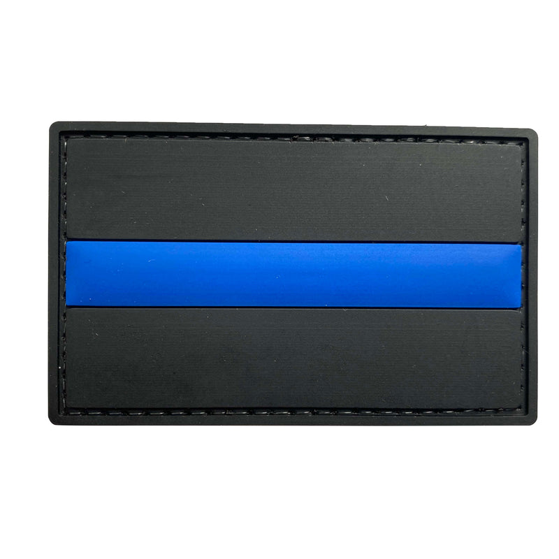 Load image into Gallery viewer, uuKen Thin Blue Line PVC Rubber Police Patch Thin Blue Stripe Patches for Blue Lives Matter Tactical Caps Hats Bags Vest
