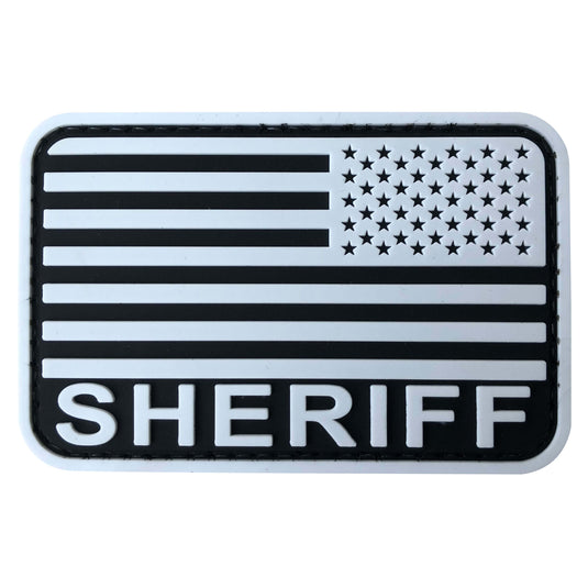 Reversed 4 Inch Black and White US Flag Patch