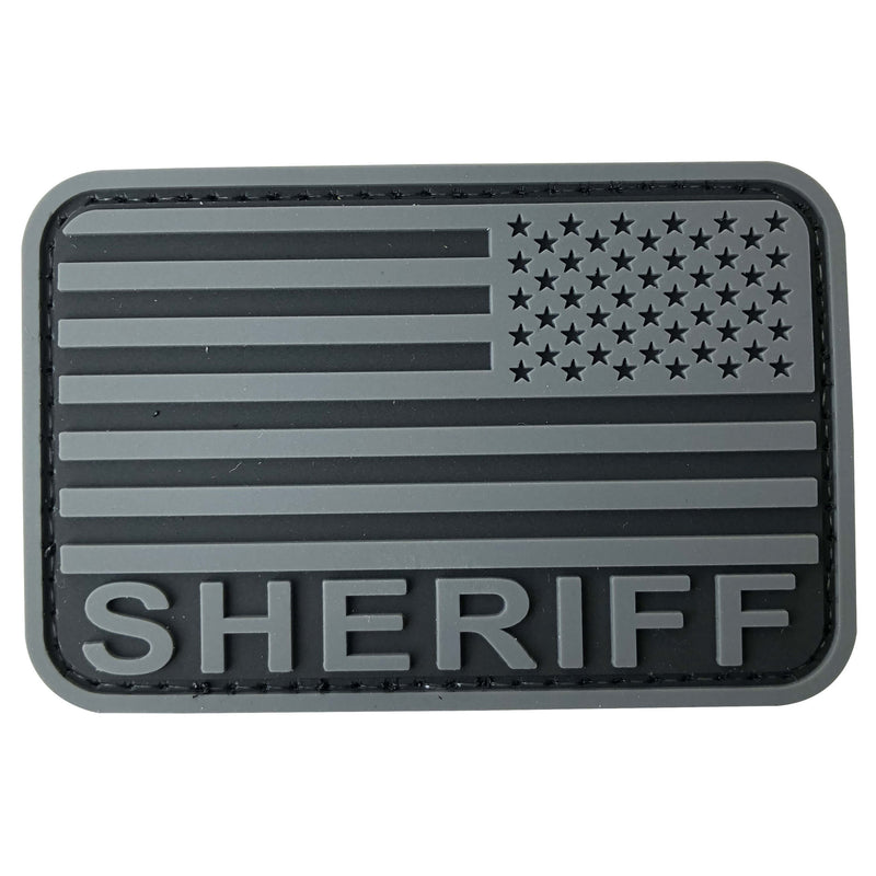 Load image into Gallery viewer, uuKen 3x2 inches Small PVC Rubber Police Deputy Sheriff American Flag Patch with Hook Fastener Back 2x3 inch for Tactical Hats Caps Bags Vest Uniform Arm Shoulder Clothing
